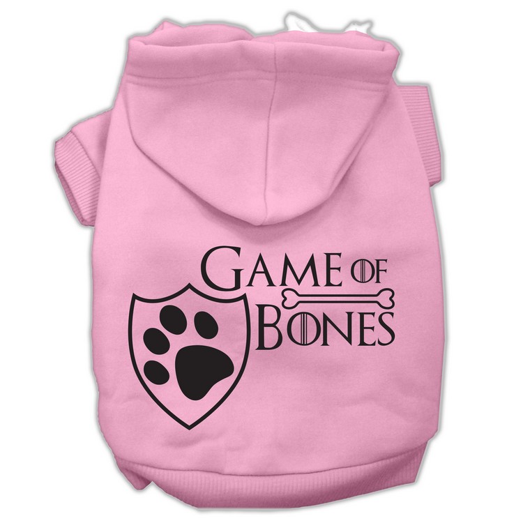 Game of Bones Screenprint Dog Hoodie Light Pink XXXL